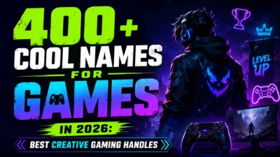 400+ cool names for games in 2026 with futuristic gamer, neon gaming setup, and creative gaming handles