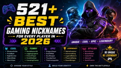 521+ best gaming nicknames for every player in 2026 featuring cool, epic, and legendary gamer name ideas