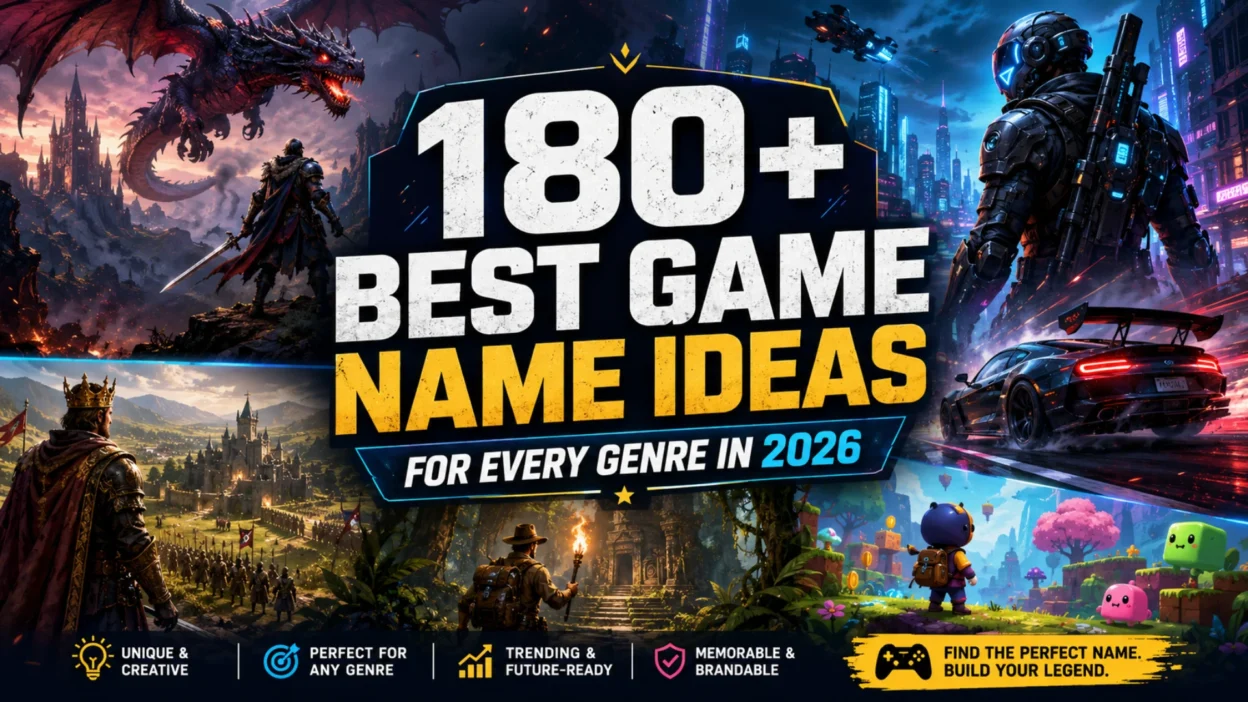 180+ best game name ideas for every genre in 2026 featuring fantasy, sci-fi, racing, and adventure gaming themes