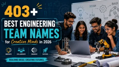 403+ best engineering team names for creative minds in 2026 with a collaborative engineering team working on an innovative project.