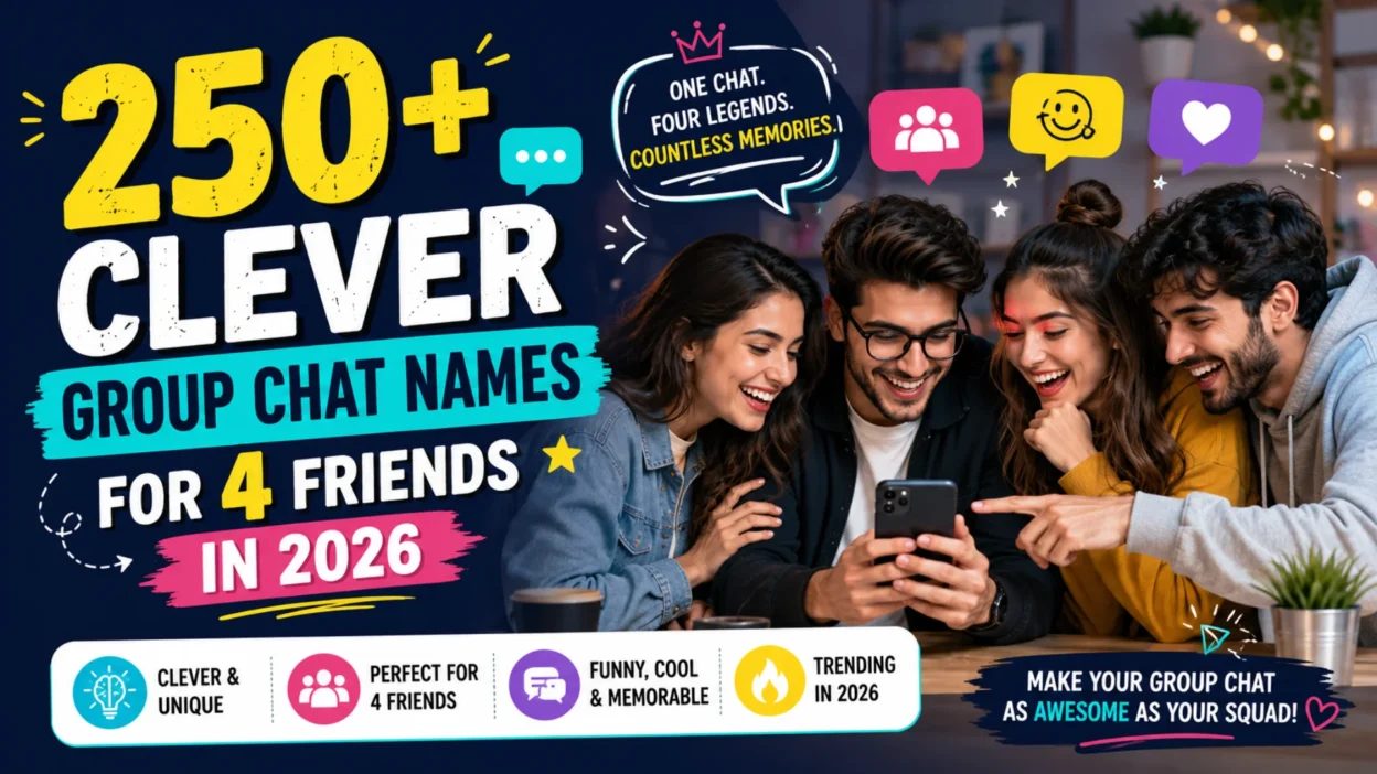 250+ clever group chat names for 4 friends in 2026 with funny and unique ideas