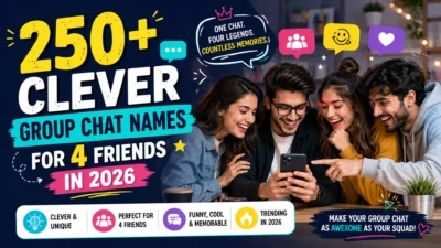 250+ clever group chat names for 4 friends in 2026 with funny and unique ideas