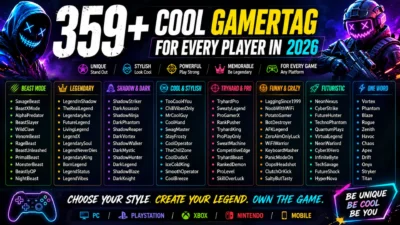 359+ Cool Gamertag for Every Player in 2026 gaming name ideas