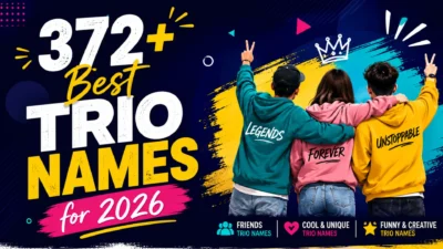 372+ best trio names for 2026 with three friends in colorful hoodies