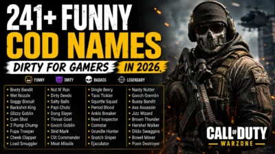 241+ funny COD names for gamers in 2026 with a masked Call of Duty soldier
