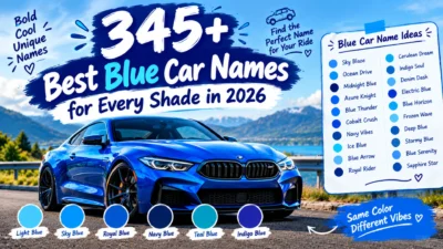 345+ best blue car names for every shade in 2026