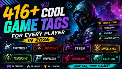 416+ cool game tags for every player in 2026 featuring unique gaming usernames and futuristic gamer design