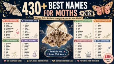 430+ best names for moths in 2026, featuring cute, aesthetic, magical, unique, and nature-inspired ideas