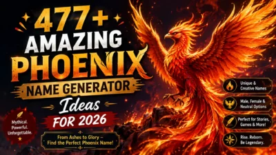 477+ amazing phoenix name generator ideas for 2026 with a fiery mythical phoenix