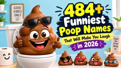 484+ funniest poop names with a funny poop character and playful bathroom theme