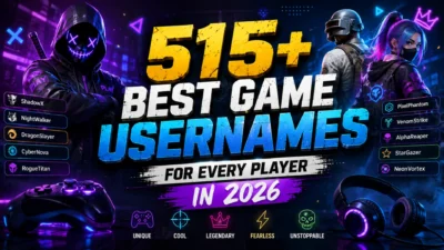 515+ best game usernames for every player in 2026 with cool gaming characters, neon effects, and unique gamer name ideas