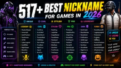 517+ best nicknames for games in 2026 featuring cool, stylish, pro, dark, and funny gamer names