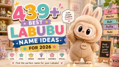 439+ best Labubu name ideas for 2026 with a cute and colorful Labubu character