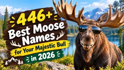 446+ best moose names for a majestic bull beside a scenic mountain lake