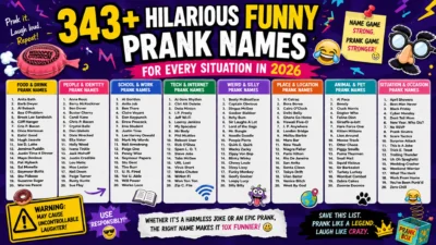 343+ hilarious funny prank names for every situation, with food, school, tech, silly, pet and occasion ideas