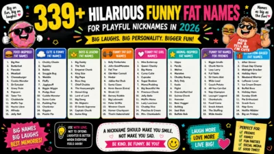 339+ hilarious funny fat names for playful nicknames, including cute, food, animal and friend-inspired ideas