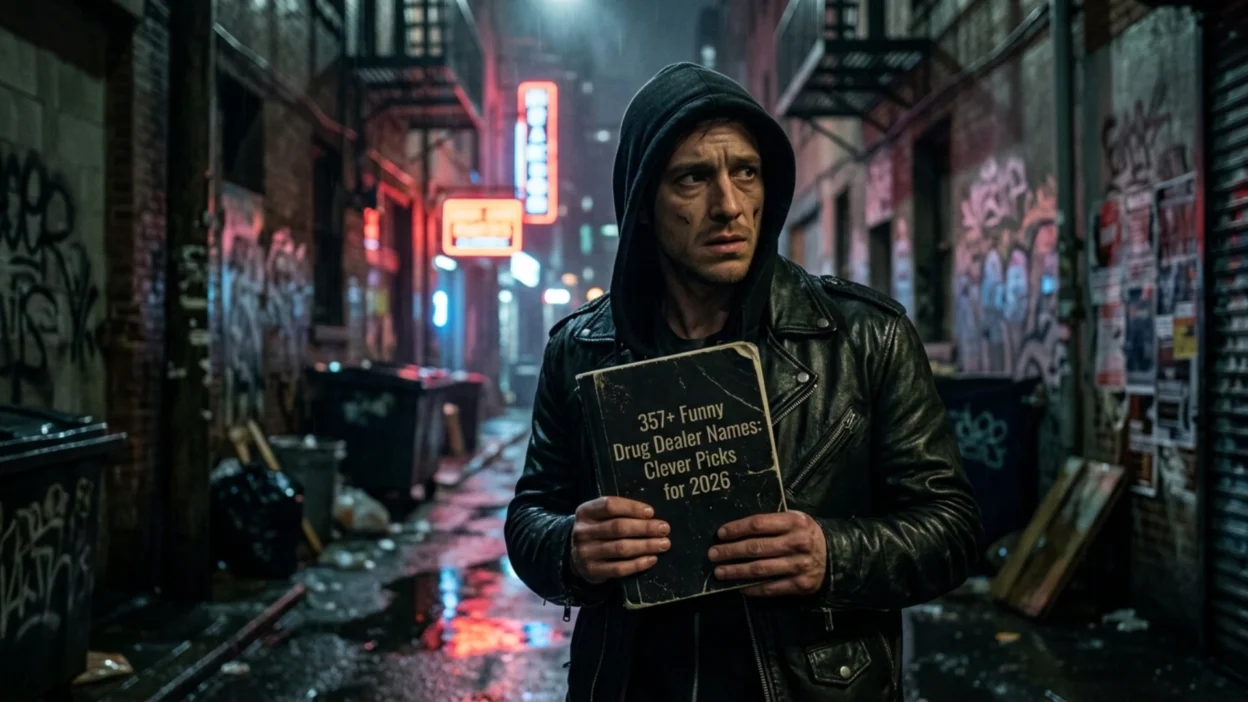 Funny drug dealer names with clever and humorous fictional character ideas for 2026